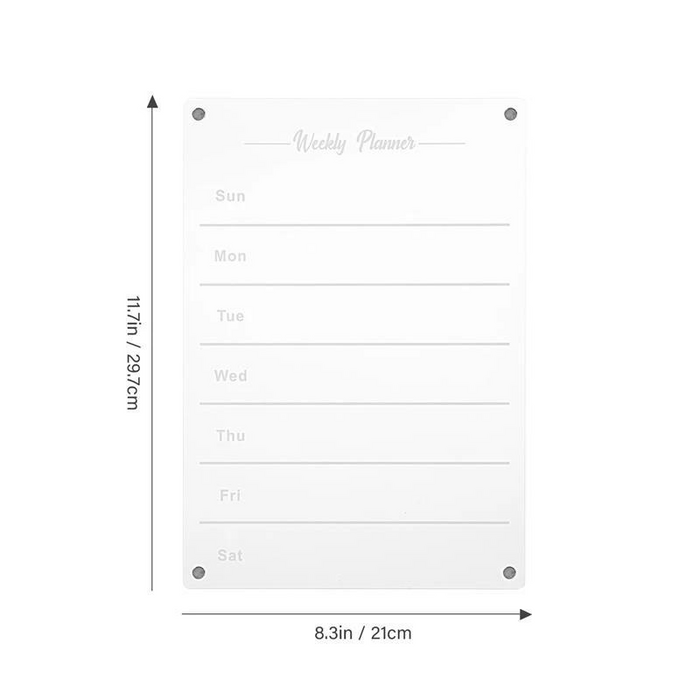 FridgeFrame - Plexiglas Weekly Planner with Vibrant Markers